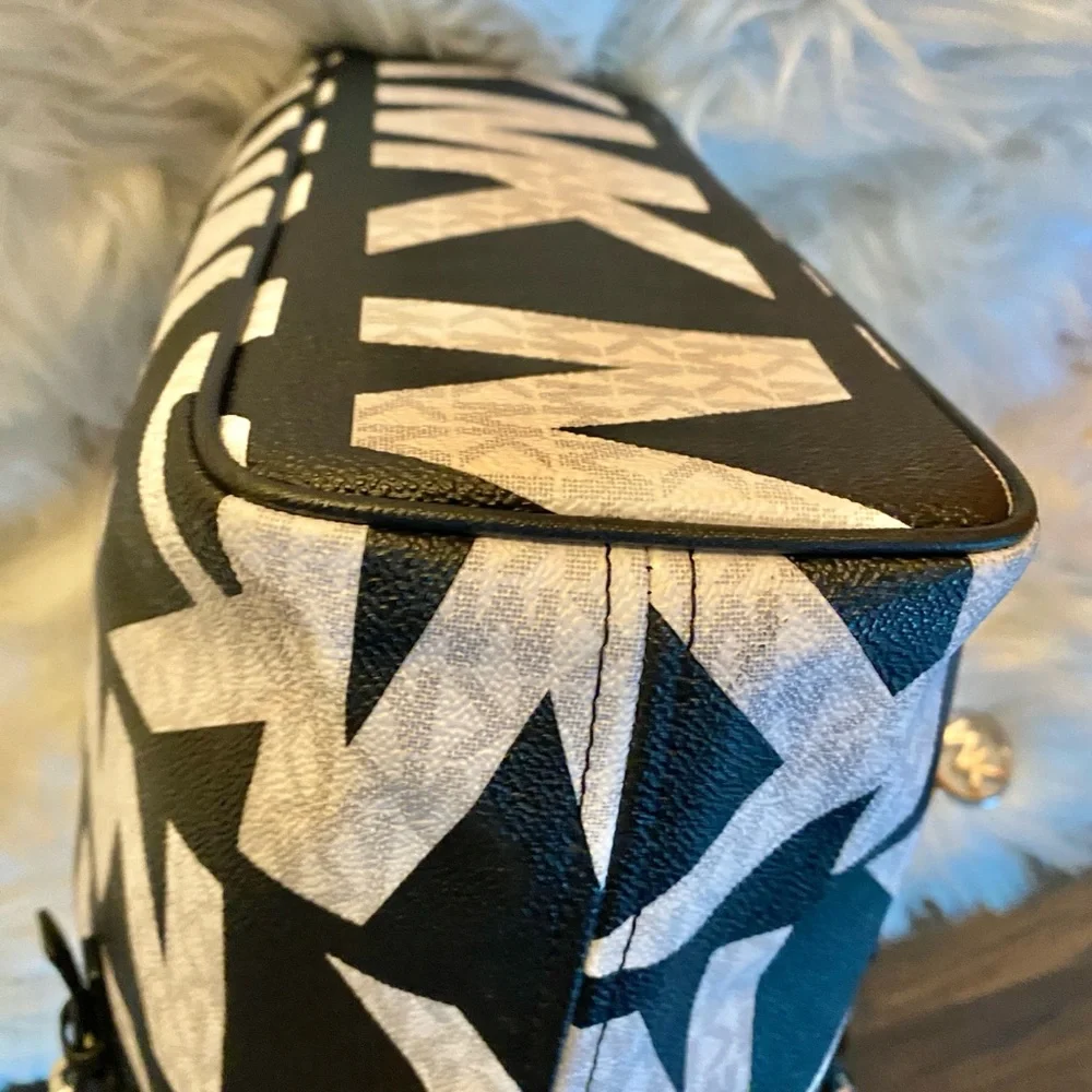 Michael Kors Monogram Black and White Tote - Picture 10 of 15